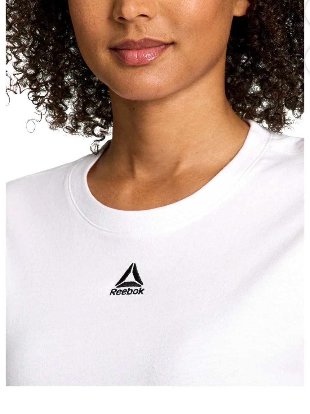 Reebok White T‑Shirt with Small Black Logo